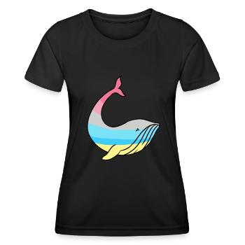 Fierté De Whale Genderflux - T-shirt sport Femme - noir - Devant - AI Model Female 172 light (172cm)