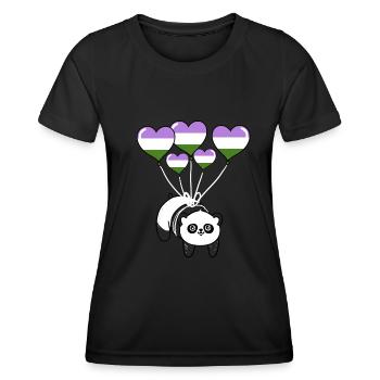 Panda Genderqueer Pride - T-shirt sport Femme - noir - Devant - AI Model Female 172 light (172cm)