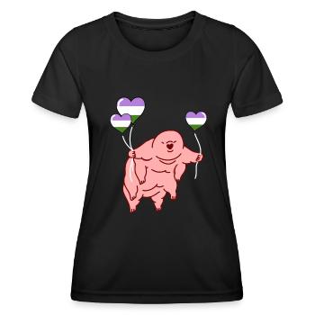 Tardigrade Balloon Genderqueer Pride - Women's Functional T-Shirt - black - Front - AI Model Female 172 light (172cm)