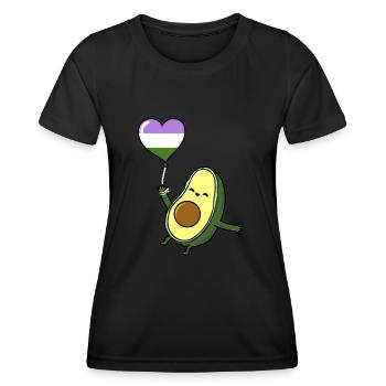 Ballon d’avocat Genderqueer Pride - T-shirt sport Femme - noir - Devant - AI Model Female 172 light (172cm)