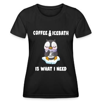 eisbader eisbademeister braucht eisbad und kaffee - Women's Functional T-Shirt - black - Front - AI Model Female 172 light (172cm)