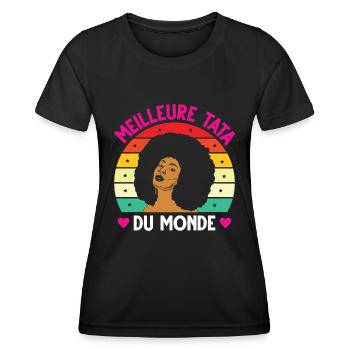 Meilleure tata monde vintage femme noire - T-shirt sport Femme - noir - Devant - AI Model Female 172 light (172cm)