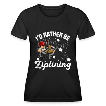 Zipline Hobby Zip Line Leisure Forest Nature - Women's Functional T-Shirt - black - Front - AI Model Female 172 light (172cm)