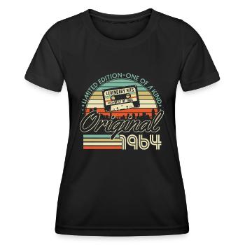 1964 Jahrgang Vintage Retro Geburtstag Geschenk - Frauen Funktions-T-Shirt - Schwarz - Vorne - AI Model Female 172 light (172cm)
