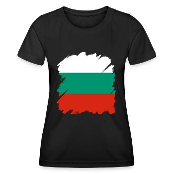 Bulgarien Flagge Bulgarische Fahne Goldstrand - Frauen Funktions-T-Shirt - Schwarz - Vorne - AI Model Female 172 light (172cm)