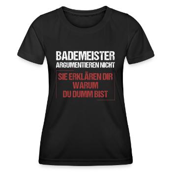 Lifeguards don't argue - Women's Functional T-Shirt - black - Front - AI Model Female 172 light (172cm)