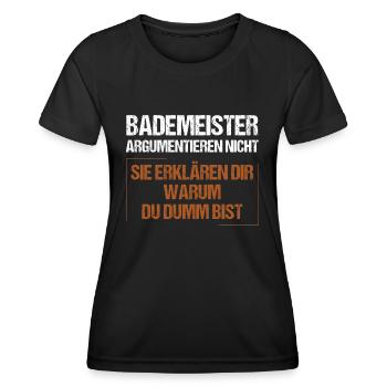 Lifeguards don't argue - Women's Functional T-Shirt - black - Front - AI Model Female 172 light (172cm)