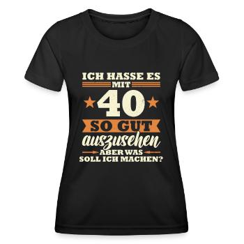 40 Jahre Spruch lustig 40 Geburtstag Geschenk - Frauen Funktions-T-Shirt - Schwarz - Vorne - AI Model Female 172 light (172cm)