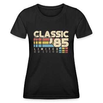 Classique 1985 Vintage Anniversaire Rétro - T-shirt sport Femme - noir - Devant - AI Model Female 172 light (172cm)