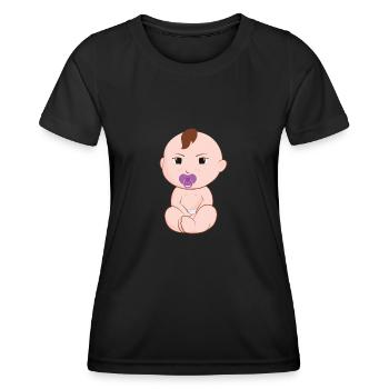 Bébé avec une tétine. Cadeau. - T-shirt sport Femme - noir - Devant - AI Model Female 172 light (172cm)