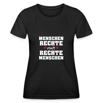 Menschenrechte statt Rechte Menschen! - Frauen Funktions-T-Shirt - Schwarz - Vorne - AI Model Female 172 light (172cm)