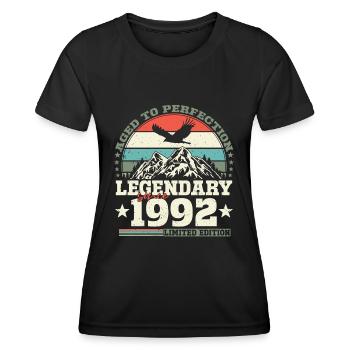 Legendär 1992 Jahrgang geboren Geburtstag Geschenk - Frauen Funktions-T-Shirt - Schwarz - Vorne - AI Model Female 172 light (172cm)