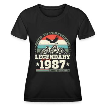 Legendary 1987 Vintage born Birthday Gift - Women's Functional T-Shirt - black - Front - AI Model Female 172 light (172cm)
