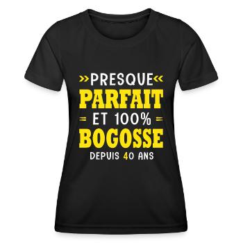 40 ans Parfait bogosse 40 ans anniversaire - T-shirt sport Femme - noir - Devant - AI Model Female 172 light (172cm)