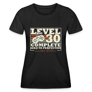 30th Birthday Level 30 Complete 30 Years Gift - Women's Functional T-Shirt - black - Front - AI Model Female 172 light (172cm)