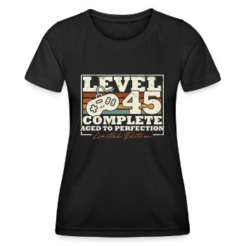 45 Birthday Level 45 Complete 45 Years Gift - Women's Functional T-Shirt - black - Front - AI Model Female 172 light (172cm)