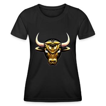 STYLIZED GOLDEN BULL - Women's Functional T-Shirt - black - Front - AI Model Female 172 light (172cm)