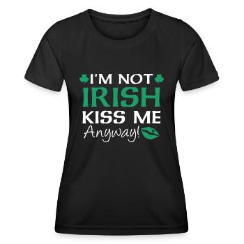 Je ne suis pas irlandais Embrassez-moi de toute façon - T-shirt sport Femme - noir - Devant - AI Model Female 172 light (172cm)