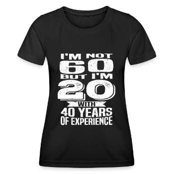 birthday 60 years - Women's Functional T-Shirt - black - Front - AI Model Female 172 light (172cm)