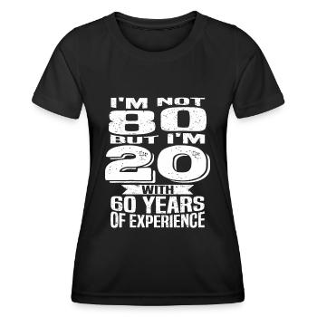 birthday 80 years - Women's Functional T-Shirt - black - Front - AI Model Female 172 light (172cm)