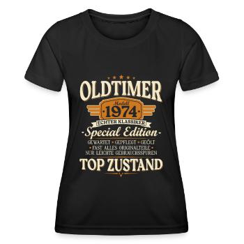 Vintage 1974 Vintage né cadeau d’anniversaire - T-shirt sport Femme - noir - Devant - AI Model Female 172 light (172cm)