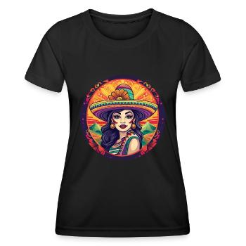 5 de Mayo Party Drinko de Mayo Pretty Latina Band - Women's Functional T-Shirt - black - Front - AI Model Female 172 light (172cm)