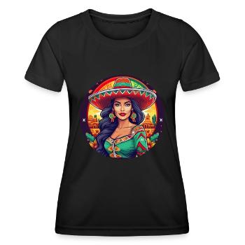 5 de Mayo Party Drinko de Mayo pretty Latina - Women's Functional T-Shirt - black - Front - AI Model Female 172 light (172cm)