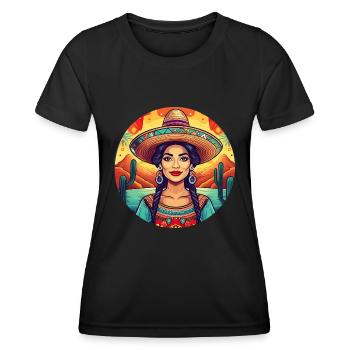 5 de Mayo Party Drinko de Mayo pretty Latina - Women's Functional T-Shirt - black - Front - AI Model Female 172 light (172cm)