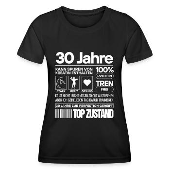 30 Jahre und im Top Zustand - Frauen Funktions-T-Shirt - Schwarz - Vorne - AI Model Female 172 light (172cm)