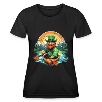Kayak Trèfle de la Saint-Patrick - T-shirt sport Femme - noir - Devant - AI Model Female 172 light (172cm)
