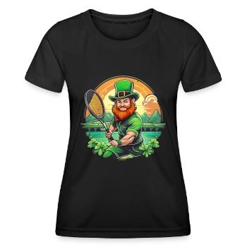 St. Patrick's Day Shamrock Tennis - Women's Functional T-Shirt - black - Front - AI Model Female 172 light (172cm)