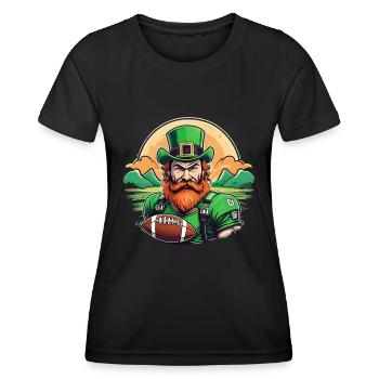 St. Patrick’s Day Shamrock Football américain - T-shirt sport Femme - noir - Devant - AI Model Female 172 light (172cm)