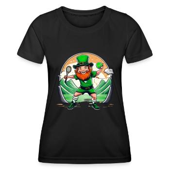 St. Patrick's Day Shamrock Tennis - Women's Functional T-Shirt - black - Front - AI Model Female 172 light (172cm)