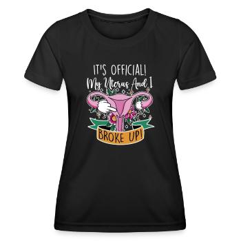 My Uterus And I Broke Up, Hysterektomie - Frauen Funktions-T-Shirt - Schwarz - Vorne - AI Model Female 172 light (172cm)