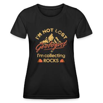Geologe Ich sammle Steine Geschenk T-Shirt - Frauen Funktions-T-Shirt - Schwarz - Vorne - AI Model Female 172 light (172cm)