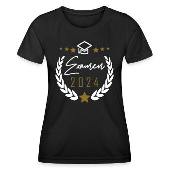 Examen 2024 bestanden - Frauen Funktions-T-Shirt - Schwarz - Vorne - AI Model Female 172 light (172cm)