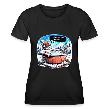 lustiger Skifahrer Meme für Ski Urlaub Apres Ski - Frauen Funktions-T-Shirt - Schwarz - Vorne - AI Model Female 172 light (172cm)