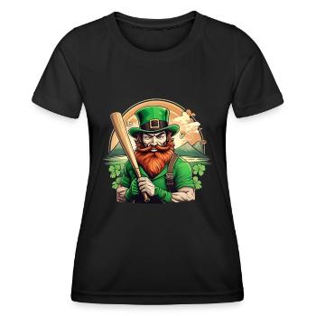 St. Patrick's Day Shamrock Baseball - Women's Functional T-Shirt - black - Front - AI Model Female 172 light (172cm)