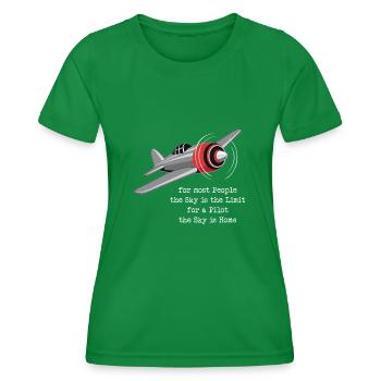 Pilot Luftfahrt Flugzeug Fliegen Geschenk - Frauen Funktions-T-Shirt - Kelly Green - Vorne - AI Model Female 172 dark (172cm)