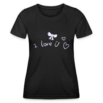 ich liebe dich herzen schleife rosa - Frauen Funktions-T-Shirt - Schwarz - Vorne - AI Model Female 172 light (172cm)