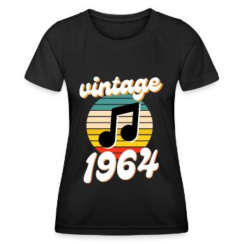 né 1964 millésime 64 idée cadeau anniversaire - T-shirt sport Femme - noir - Devant - AI Model Female 172 light (172cm)