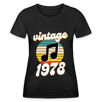 né 1978 millésime 78 idée cadeau anniversaire - T-shirt sport Femme - noir - Devant - AI Model Female 172 light (172cm)