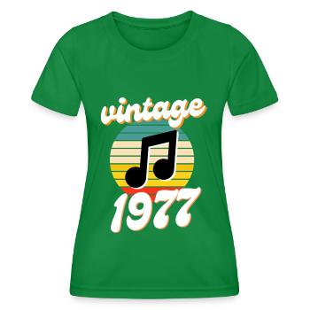 né 1977 année 77 idée cadeau anniversaire - T-shirt sport Femme - vert - Devant - AI Model Female 172 dark (172cm)