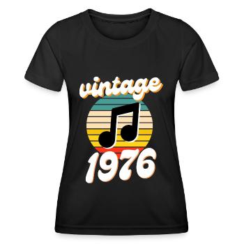 born 1976 year 76 gift idea birthday - Women's Functional T-Shirt - black - Front - AI Model Female 172 light (172cm)