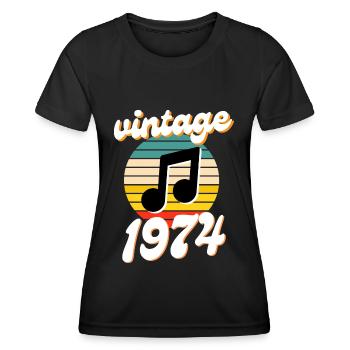 né 1974 millésime 74 idée cadeau anniversaire - T-shirt sport Femme - noir - Devant - AI Model Female 172 light (172cm)