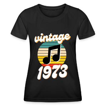 né 1973 millésime 73 idée cadeau anniversaire - T-shirt sport Femme - noir - Devant - AI Model Female 172 light (172cm)