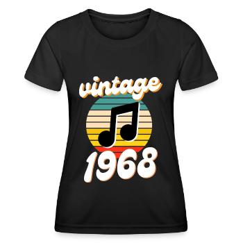 né 1968 millésime 68 idée cadeau anniversaire - T-shirt sport Femme - noir - Devant - AI Model Female 172 light (172cm)