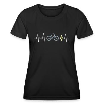 E-Bike Herzschlag - Frauen Funktions-T-Shirt - Schwarz - Vorne - AI Model Female 172 light (172cm)