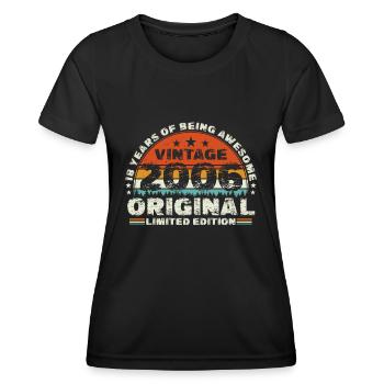 18 ans 18 anniversaire cadeau millésime 2006 - T-shirt sport Femme - noir - Devant - AI Model Female 172 light (172cm)