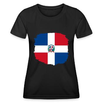Drapeau de la République dominicaine Drapeau Dom Rep Voyage - T-shirt sport Femme - noir - Devant - AI Model Female 172 light (172cm)